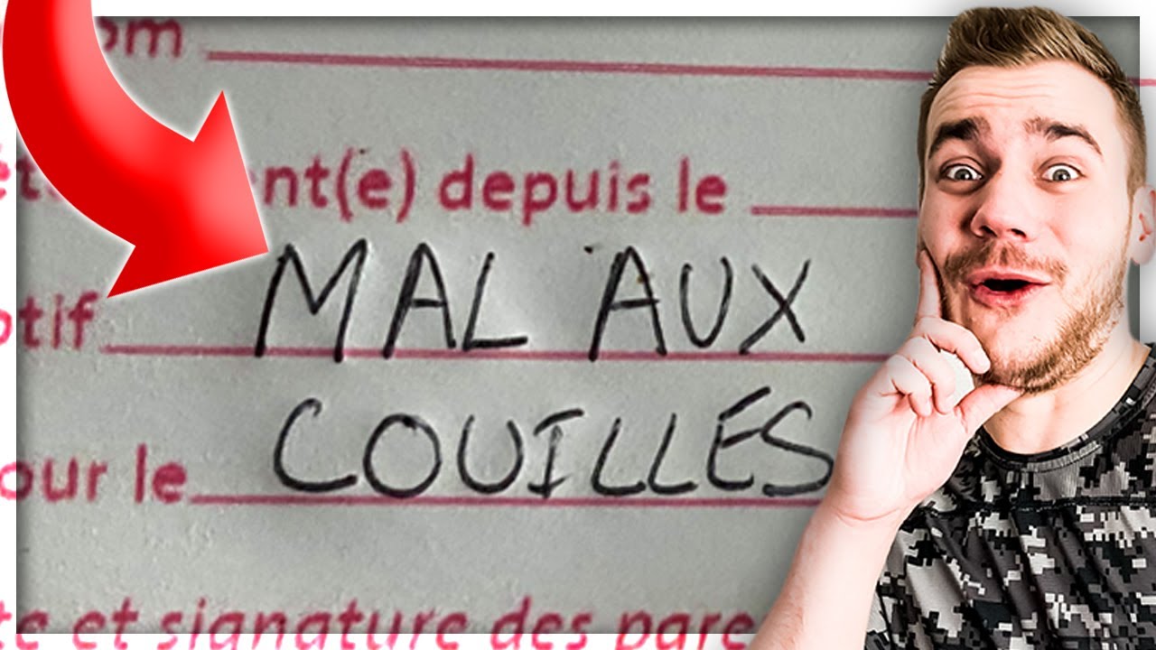 LES PIRES EXCUSES D'ABSENCE & RETARD EN COURS ! - YouTube