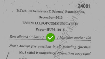 2013 Mdu BTech 1st Sem Essential of Communication Question Paper