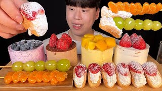 картинка: СУБ) Корейский десертный клубничный торт, торт с клубничным омлетом и танхулу мукбанг асмр