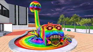 Longest Rainbow Pool Train Vs Franklin In Indian Bikes Driving 3D