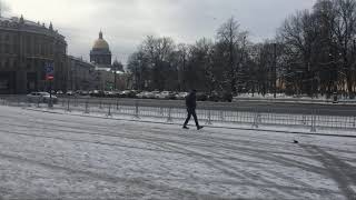 Санкт-Петербург, центр города после январских митингов, 13 февраля 2021 года.