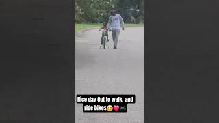 Nice Day to walk and ride bikes. #bike #shorts #fun #family #happy