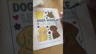 ASMR Dog Coloring Session Cozy Quote Mindfulness Session Color With Me Adult Coloring