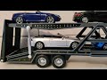 Toy Cars Cabriolets being transported by the transportation vehicle Truck