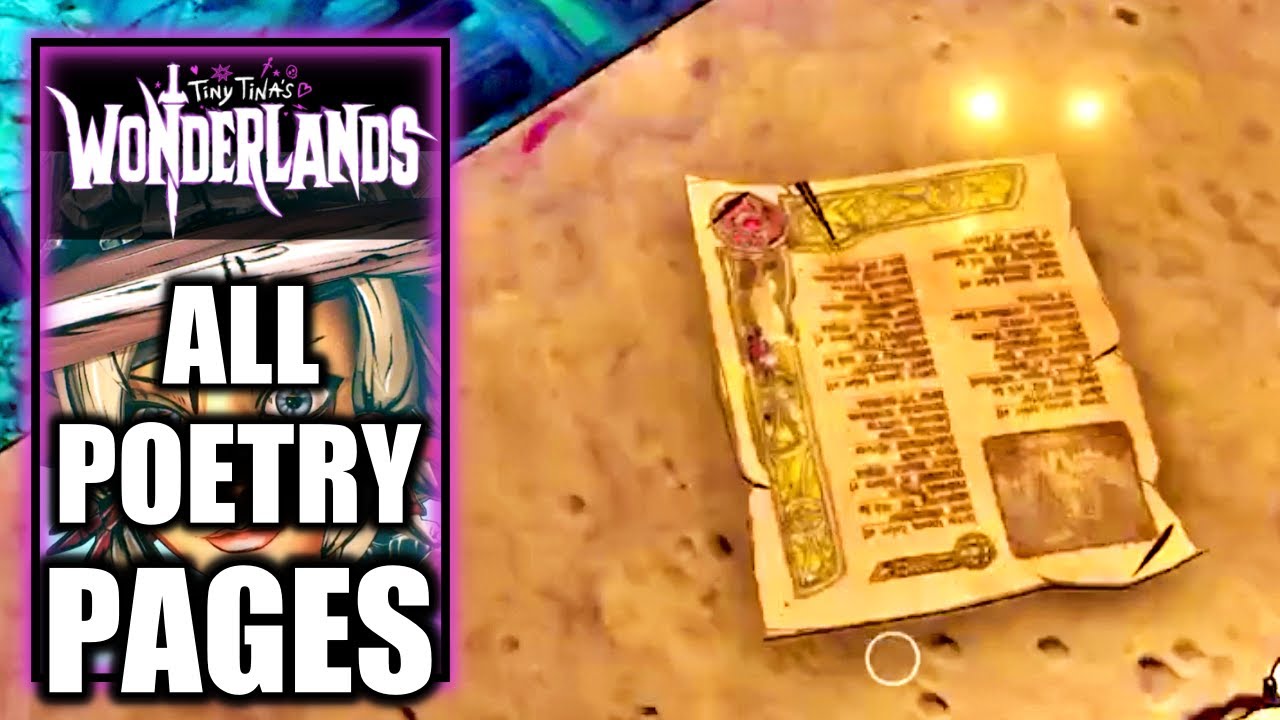 Find All Poetry Pages Locations - Tiny Tina's Wonderlands - Stanza Stan Challenge