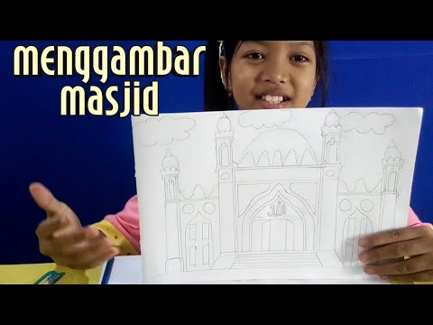  Cara  Menggambar  Masjid Anak  SD  YouTube