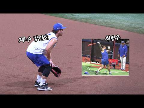 2000년생들과 수비 연습하는 강민호-땀범벅 최형우, 베테랑들 나이 잊은 라이온즈 훈련장 l 삼성라이온즈 l 현장직캠