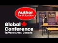 Author Presentation | Global Conference In Vancouver, Canada |  February, 10, 2024