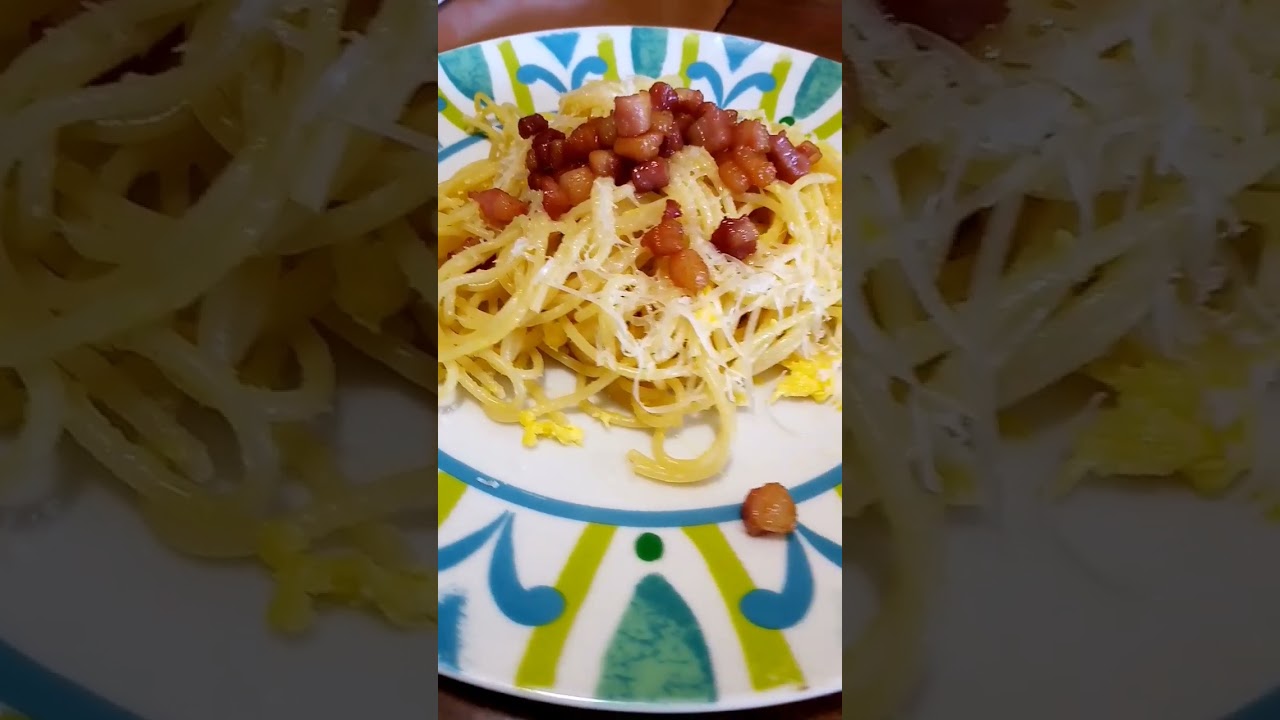 spaghetti bacon eggs cheese
