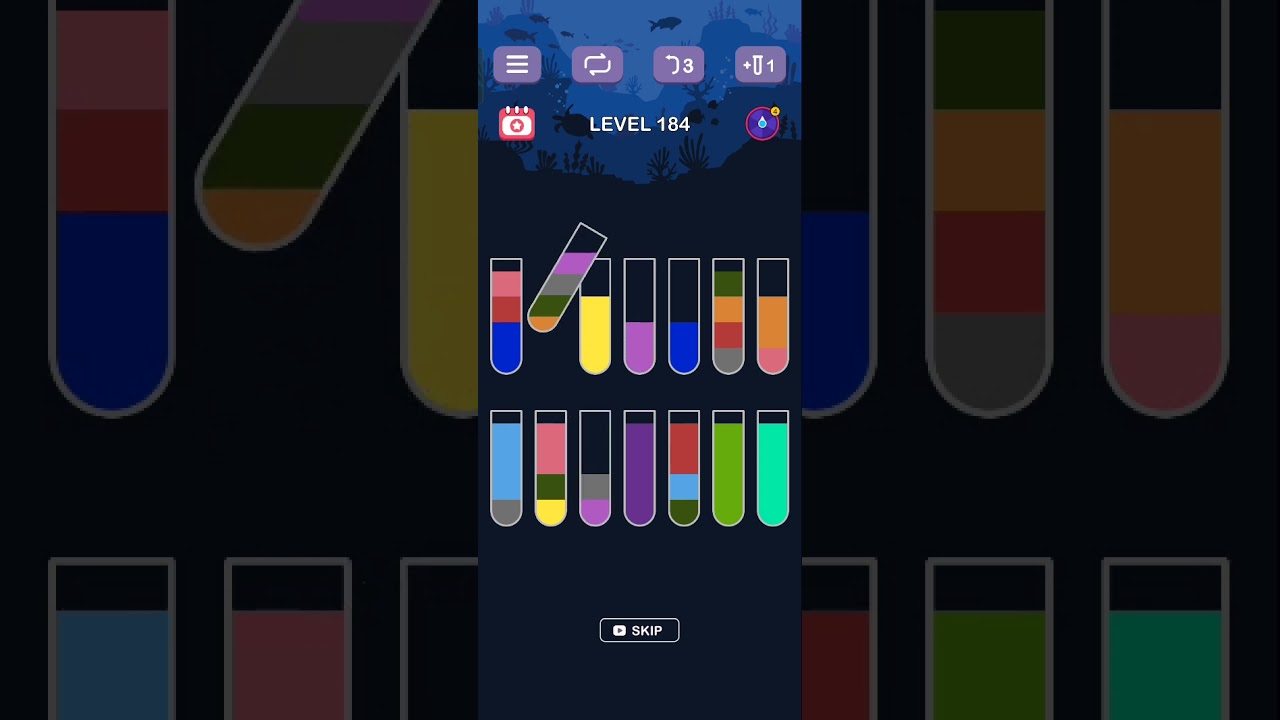 water sort puzzle level 184 guru 