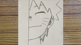 How to draw naruto kid half face step by step || Drawing naruto for beginners || Anime drawing