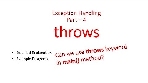 throws keyword - Exception Handling  - Hindi