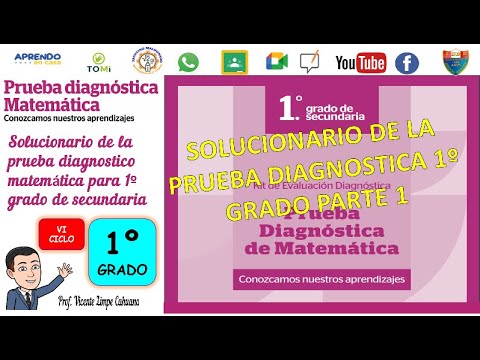 🎸🎸🎸APRENDO EN CASA: SOLUCIONARIO DE LA PRUEBA DE DIAGNÓSTICO MATEMÁTICA 1º SECUNDARIA  PARTE 1 💙💙💙