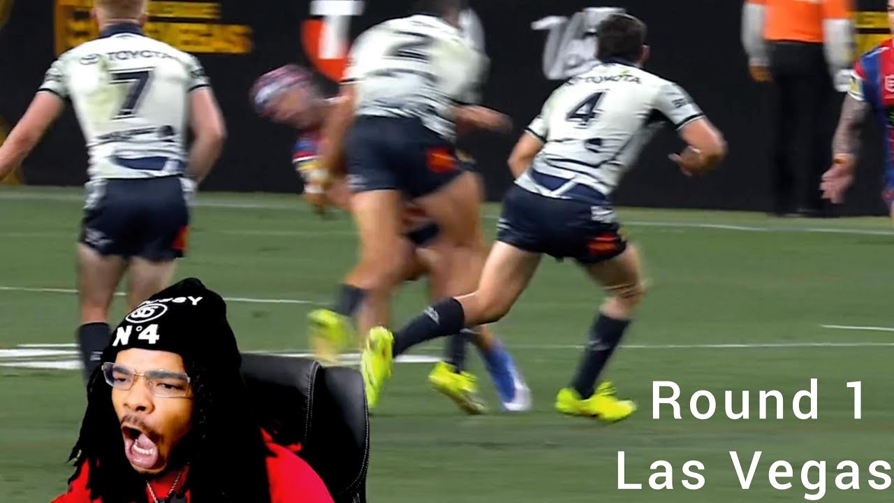 American Reacts To NRL In Vegas Round 1!! Bulldogs vs Dragons & Knights vs Cowboys