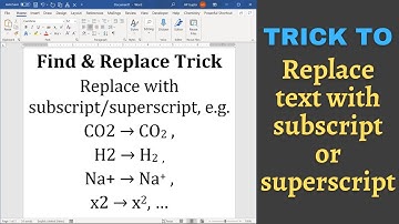 Ms Word trick to replace text with subscript or superscript [2022]