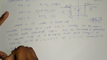 Symmetric Square well negative potential of finite depth for B.sc 3rd year by Sapna Agarwal
