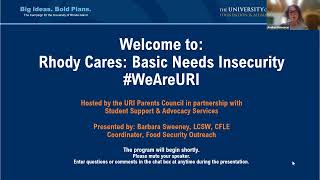 Rhody Cares: Basic Needs Insecurities Webinar