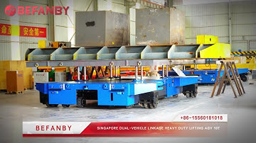 Dual-Vehicle Linkage Heavy Duty Lifting AGV 10T, Transfer Cart With Jack