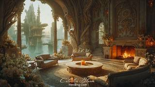 👑 Celestial Palace 🔥💧 | Fantasy Music, Fireplace & Water Sounds for Sleep, Study & Relaxation 24/7
