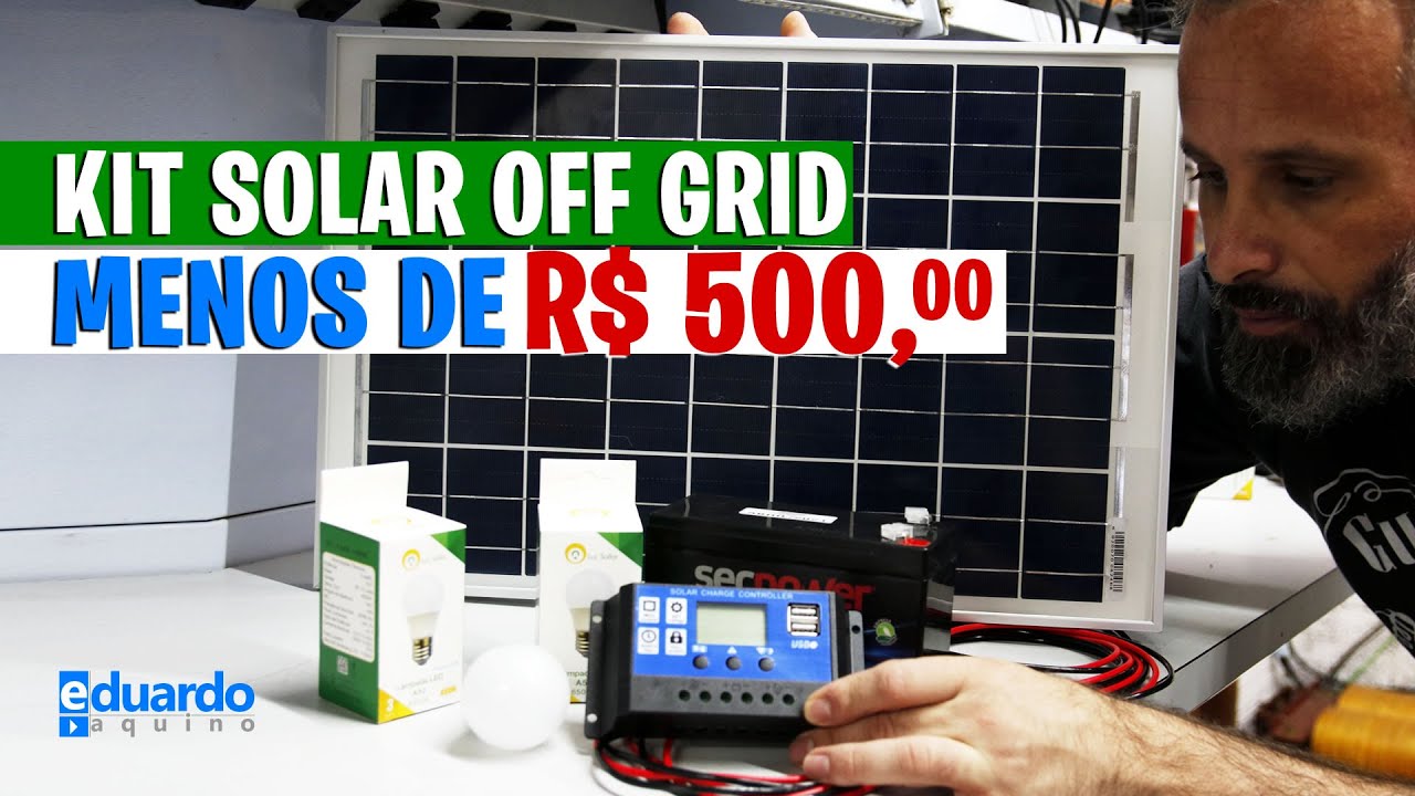 KIT Energia Solar OFF GRID Simples para Iluminação com BAIXO CUSTO
