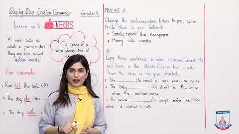 Class 4 - English - Grammar -  Unit 8 - Lecture 8 - Verbs - Allied Schools