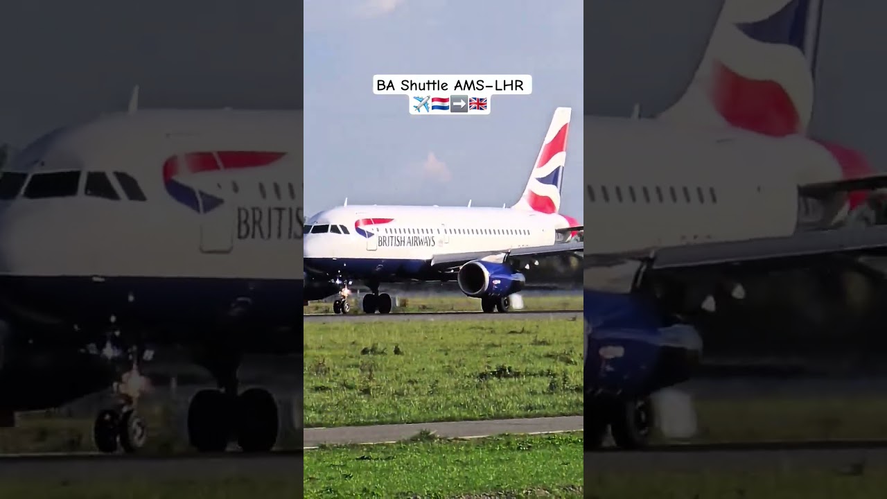 Classic BA A319 Takeoff From Amsterdam To London Heathrow | BA439M Full Power 