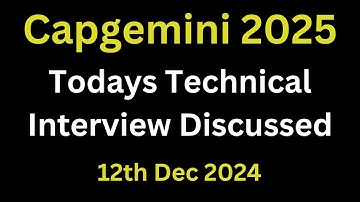 Capgemini Todays Interview Experience 2025 Batch | Latest Capgemini Interview Questions