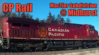 CP Rail MacTier Subdivision @ Midhurst 8116N with DPU 8795 midway and 8117 trailing.