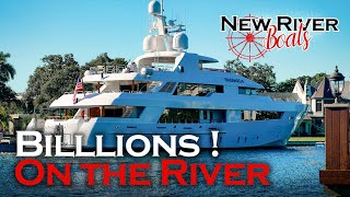 It Barely Fits ! Massive Yachts Enter New River ( Fort Lauderdale)
