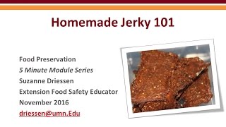 Food Preservation: Making Jerky