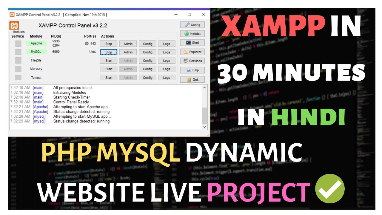 xampp php  Update  XAMPP Tutorial In One Video In Hindi With Live PHP MYSQL Project Using phpMyAdmin 2019