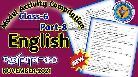 Class-6 English Model Activity Task part 8 //Model Activity Task class 6//November Activity Task