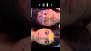 ☀️🌑♡ Face painting @5MinuteCraftsYouTube @CraftyPanda #art #diy  #doodle #aestheic #painting
