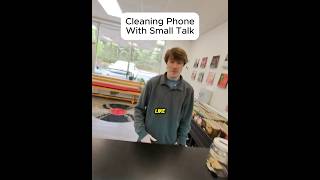 CLEANING PHONE WITH SMALL TALK!!! #automobile #brokenfix #smartphone #problemfix #cellphone #fix