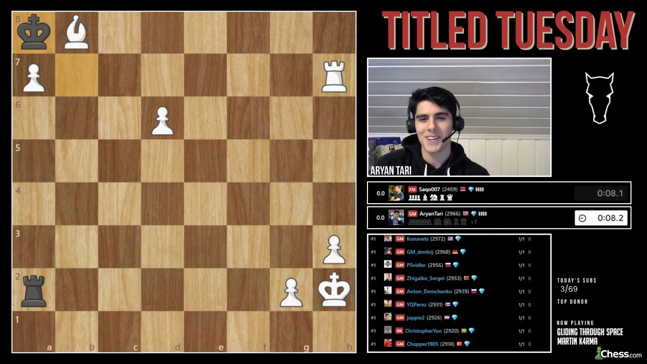 GM Aryan Tari plays Titled Tuesday!