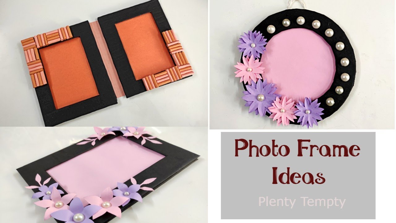 photo frame making at home  How to make a photo frame at home with  cardboard 