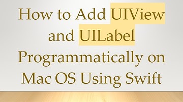 How to Add UIView and UILabel Programmatically on Mac OS Using Swift
