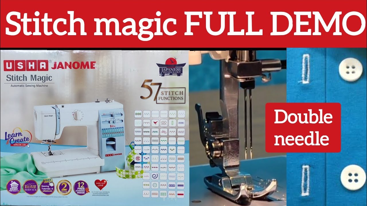 USHA Janome Stitch Magic Machine Full Demo Explained All 57 stitch