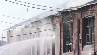 Crews battle large fire in New Haven