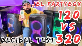 JBL Partybox 320 VS JBL Partybox 120 DECIBEL TEST (108.8dB!!!!)