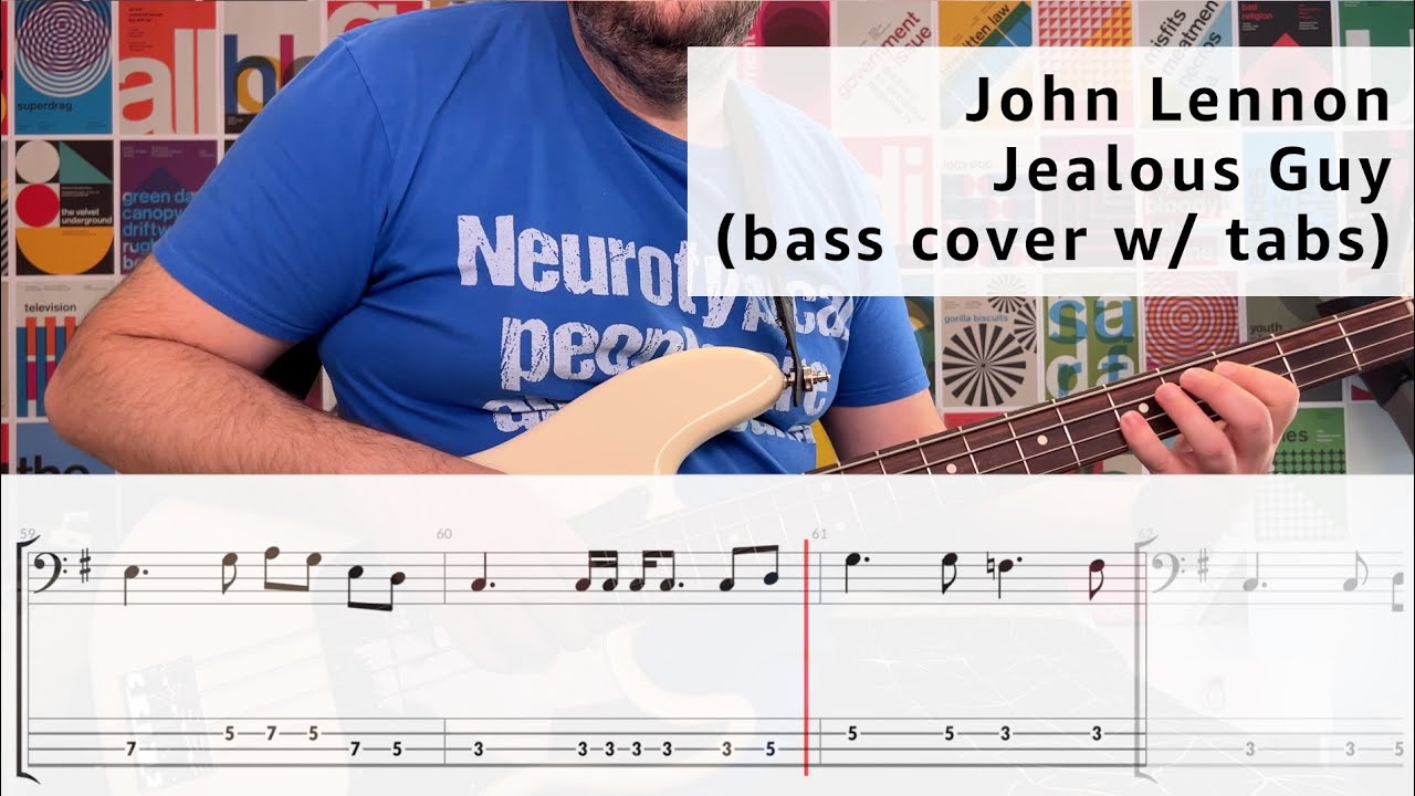 John Lennon - Jealous Guy (bass cover with score) John Lennon - Jealous Guy (bass cover with score)