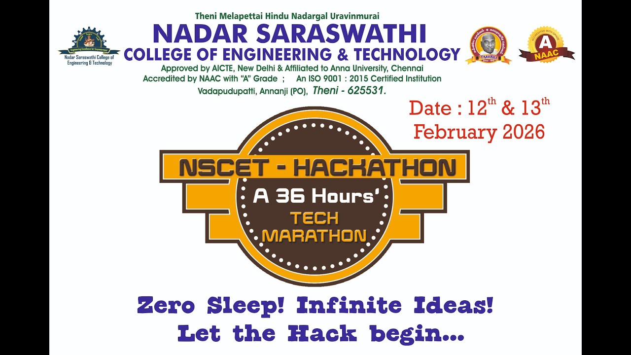 NSCET HACKATHON 26 - GRAND FINALE - 13.02.26 VALEDICTION LIVE