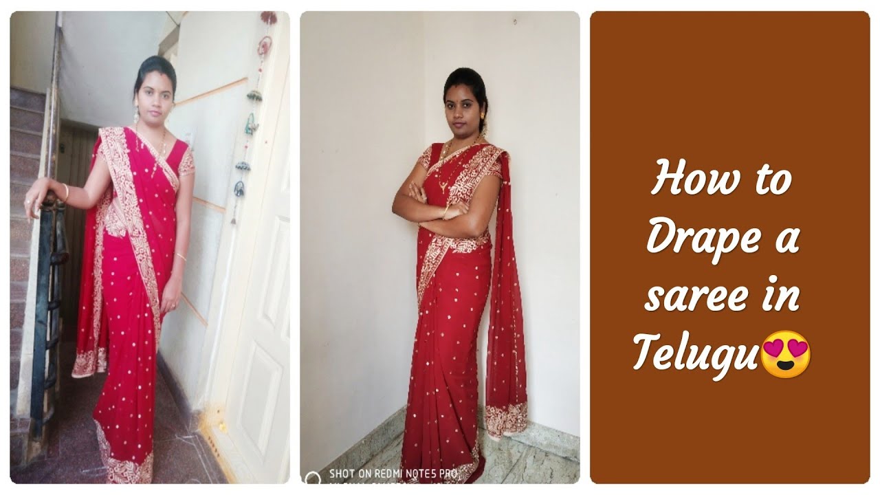 How to Drape Pattu Saree  Saree Draping in Telugu 