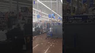 Yikes! Check out this video of rain and hail crashing through the roof of the Walmart. Profile