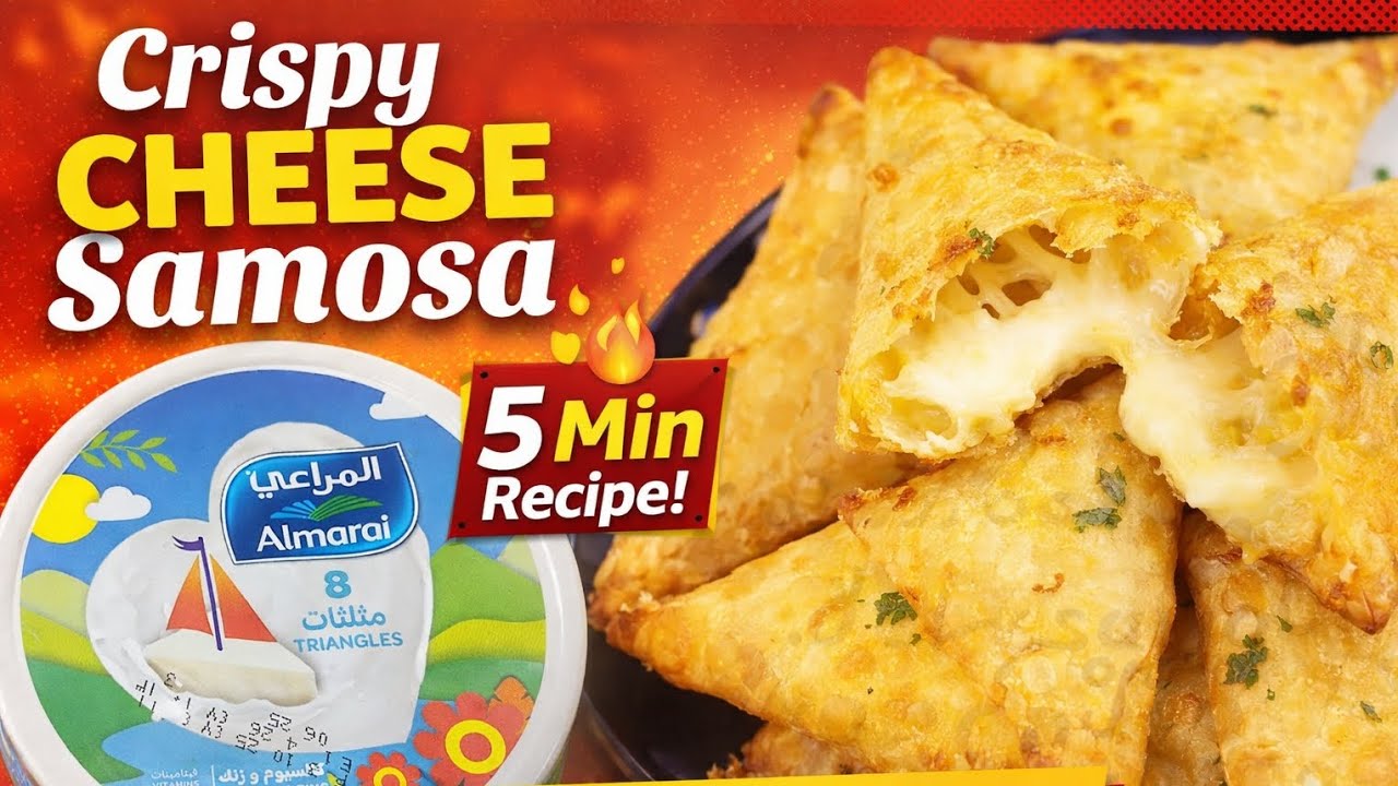 Crispy cheese samosa jibn recipe samosa jib سمبوسہ جبن 5 min recipe وصفہ خمس دقائق 