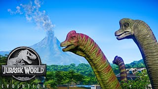 Dinosaurs Escaping The Volcanic Eruption In My Park - Juric World Evolution
