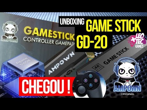 UNBOXING do novo GAME Stick GD20 da AMPOWN nova interface EMUELEC 4.3 | S905M