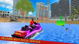 Pizza Delivery [4K] Jet Ski Boat Amazing Driving Simulator Gameplay Android Best Boat Games screenshot 2