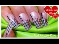 How to Net Plaid Nail Art | Black and White Nails | French Tip Nail Design ♥