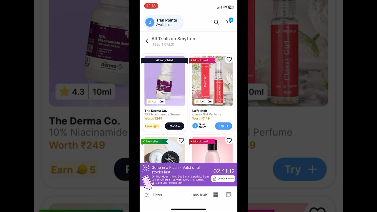 How to find zero trail product for smytten 